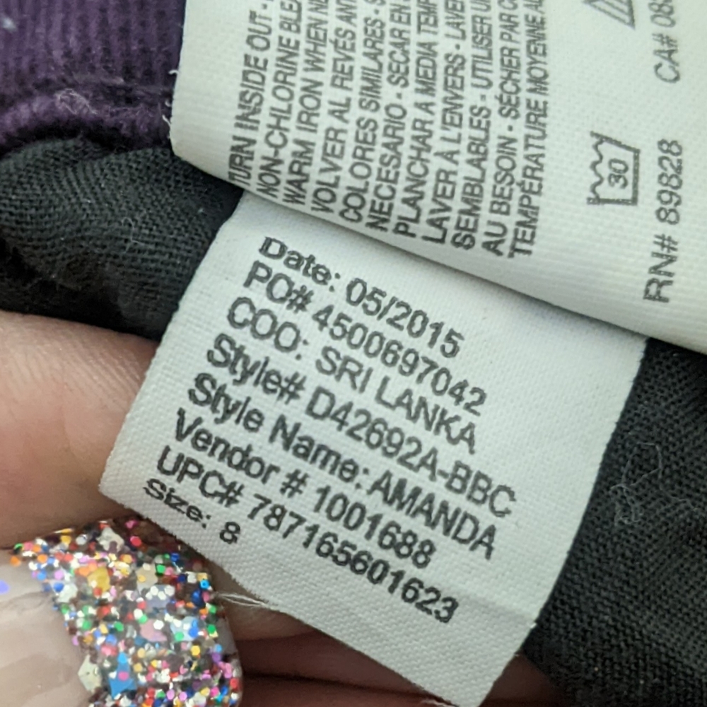 Women's Gloria Vanderbilt Dark Purple Denim Jeans - Picture 9 of 10